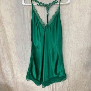 Advidlove Womans V-Neck Spaghetti String Lace Slip Dress/Nightgown Green size Lg